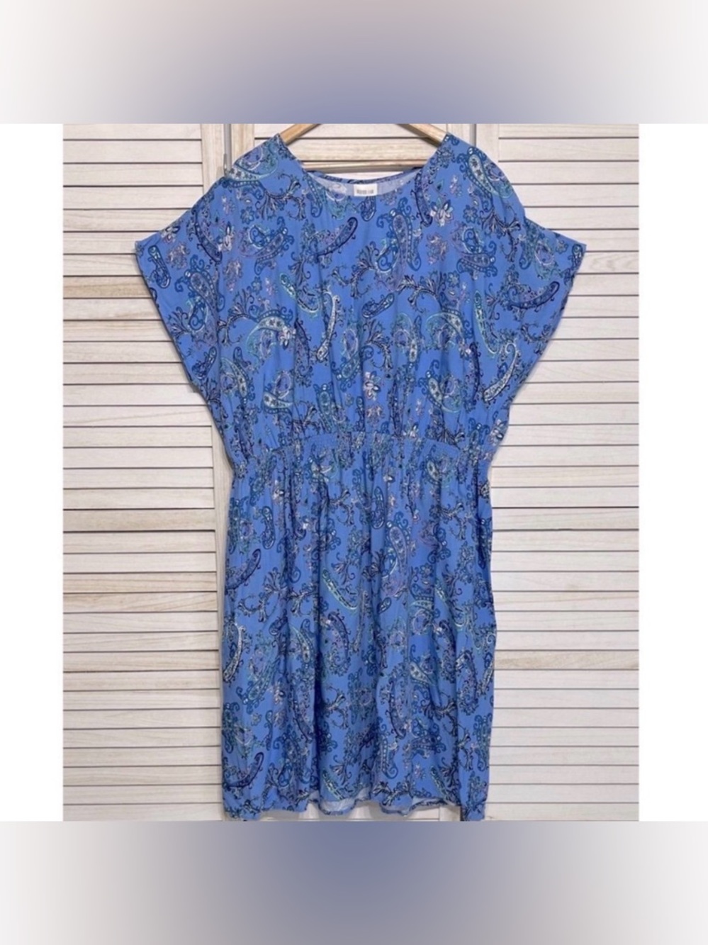 NWOT Bedford Fair Periwinkle Paisley Dress Women’s 2XL